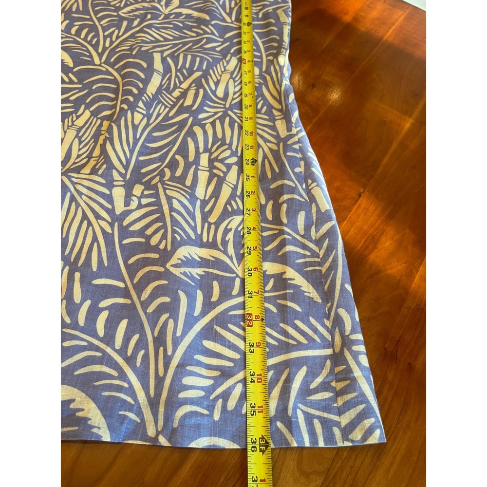 Island Company Blue Yellow Tropical Palm Linen Shift Resortwear Vacation XL - Picture 8 of 8